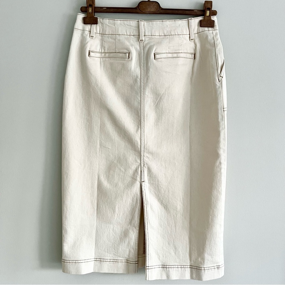 Talbots Cream High-Rise Denim Skirt - Picture 6 of 9